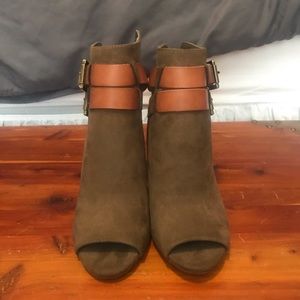 Open toe booties